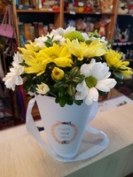 Цветы в коробке "Хризантемы"