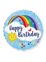Фольгированный шар с гелием "HAPPY BIRTHDAY", радуга №14