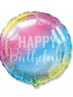 Фольгированный шар с гелием "HAPPY BIRTHDAY", нежная радуга №10