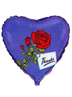 Фольгированное сердце с гелием "Красная роза", синее №60