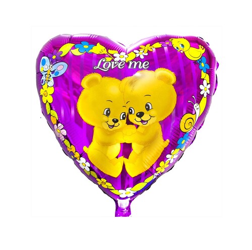 Фольгированное сердце с гелием "Love Me" медвежата №53