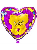 Фольгированное сердце с гелием "Love Me" медвежата №53