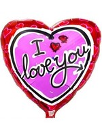 Фольгированное сердце с гелием "I love you", розово-красное №39