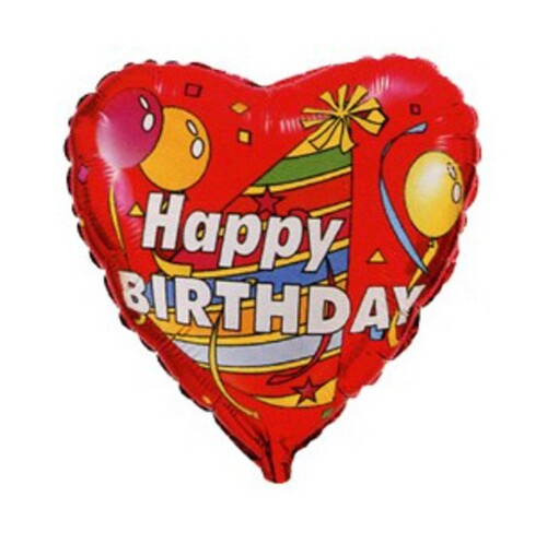 Фольгированное сердце с гелием "Happy birthday" №49