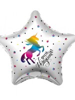 Фольгированная фигура с гелием "Звезда Единорог, с Днём Рождения" №701