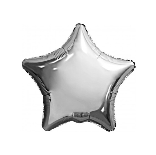 Фольгированная фигура с гелием "Серебряная звезда" №67