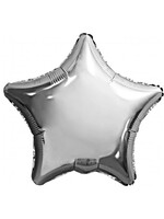 Фольгированная фигура с гелием "Серебряная звезда" №67