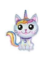 Фольгированная фигура с гелием "Кот-единорог", №110