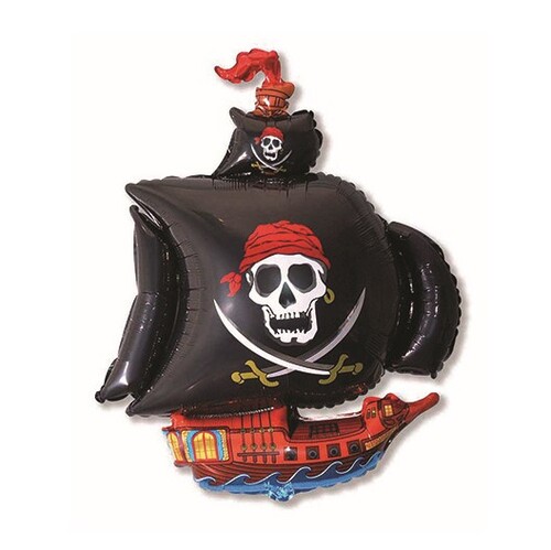 Фольгированная фигура с гелием "Пиратский корабль", №103
