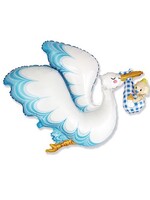 Фольгированная фигура с гелием "Аист с мальчиком" №85