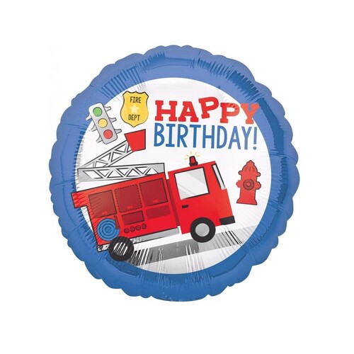 Фольгированный шар с гелием HAPPY BIRTHDAY, пожарная машина №300