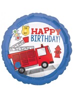 Фольгированный шар с гелием HAPPY BIRTHDAY, пожарная машина №300