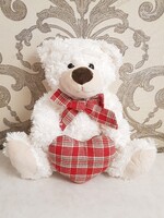 Плюшевый мишка с сердцем, белый 40 см.