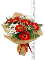 Букет из гербер и хризантем «Сюрприз!»