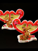 Фоторамка для двух фото "Сердца и медвежата", 9 см.