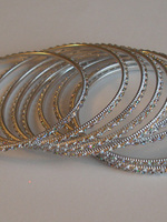 Набор браслетов "Восточная Индия", яркое серебро, 6 см