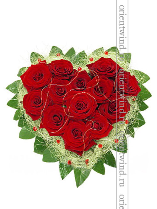 Корзинка цветов «Любящее сердце», красное