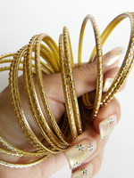 Набор браслетов "Восточная Индия", золото, 6.3 см