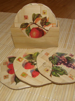 Подставки для чашек "Фрукты"