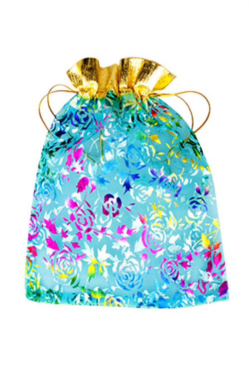 Мешочек для подарков, голубой, 17х23 см (вместимость 0,75 кг конфет)