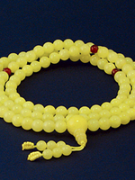 Чётки из стекла, жёлтые, 108 бусин, 0.8 см