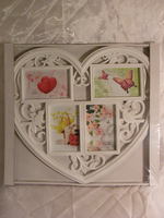 Рамка "Сердце", белое, 4 фото